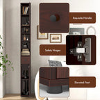 Gymax Tall Slim Bathroom Storage Cabinet Linen Tower w/Drawer