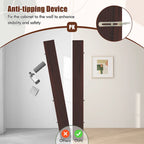Gymax Tall Slim Bathroom Storage Cabinet Linen Tower w/Drawer
