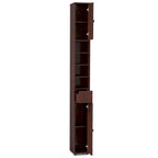 Gymax Tall Slim Bathroom Storage Cabinet Linen Tower w/Drawer