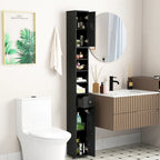 Gymax Tall Slim Bathroom Storage Cabinet Linen Tower w/Drawer
