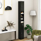 Gymax Tall Slim Bathroom Storage Cabinet Linen Tower w/Drawer