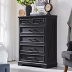 Farmhouse 6 Drawers Dresser Chests, Wood Rustic Chest of Drawers