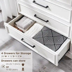 Farmhouse 6 Drawers Dresser Chests, Wood Rustic Chest of Drawers