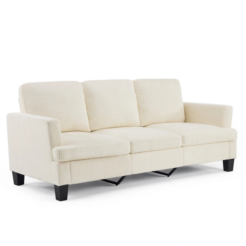 83.5 Upholstered Square Arm Suede Sofa