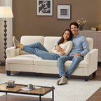 83.5 Upholstered Square Arm Suede Sofa