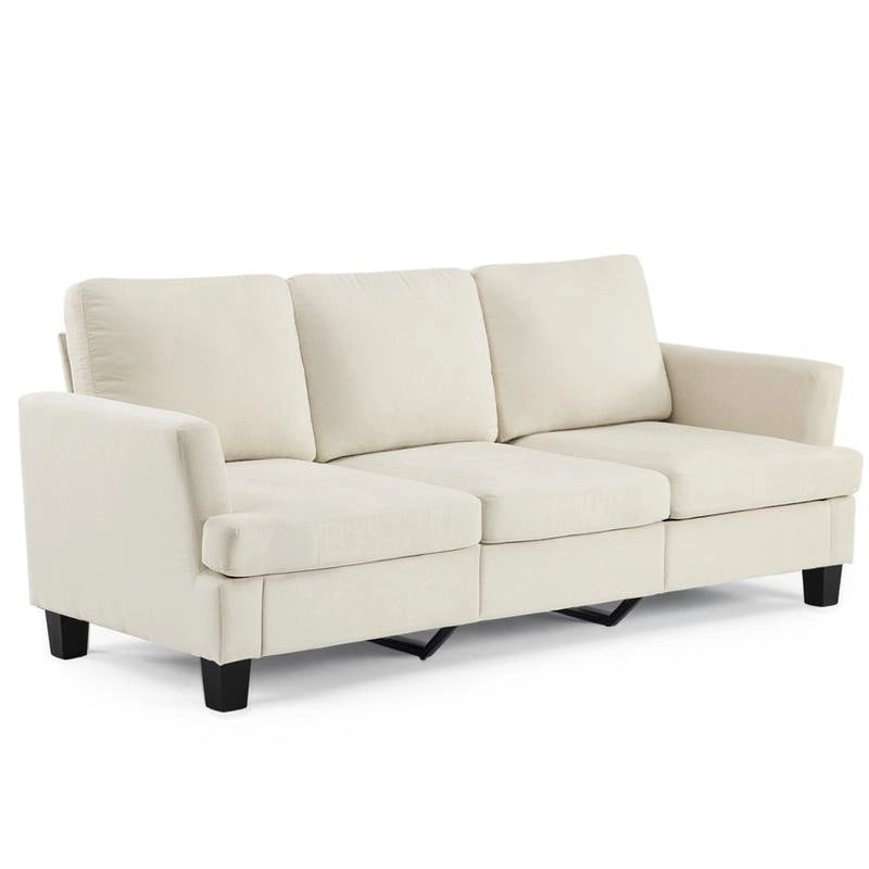 83.5 Upholstered Square Arm Suede Sofa