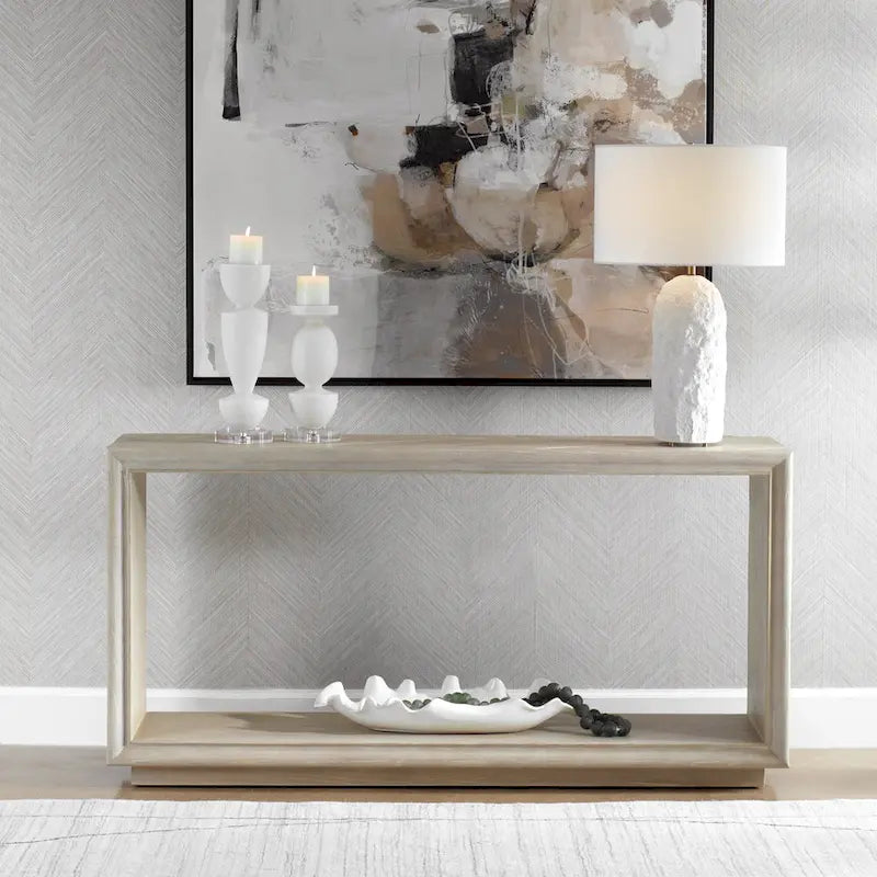 Rectangular Console Sofa Table - 60 - Brown