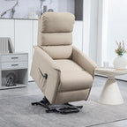 Electric Lift Recliner Chair for Seniors Adjustable Fabric Reclining Sofa with Remote and Side Pockets