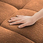 110.2 Chenille Three Seater Upholstered Sofa, 1 Ottoman