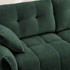 110.2 Chenille Three Seater Upholstered Sofa, 1 Ottoman