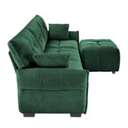 110.2 Chenille Three Seater Upholstered Sofa, 1 Ottoman