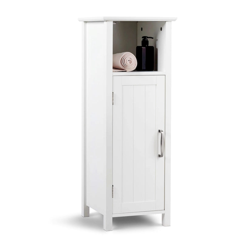 Gymax Bathroom Floor Storage Cabinet Free Standing w/ Single Door