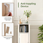 Gymax Bathroom Floor Storage Cabinet Free Standing w/ Single Door