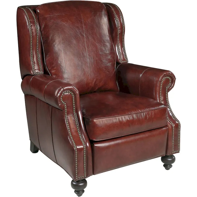 Hooker Furniture 34 Inch Wide Leather Recliner from the Drake