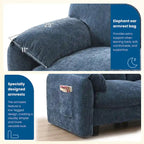 140 Chenille U-Shaped Modular Sectional Sofa with 31.5 Wide Seats, USB/Type-C Chargers & Storage Pockets