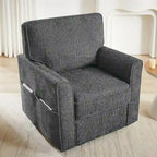 Accent Barrel Chair with Side Pockets360 Swivel Office Chair Chenille Armchair for Office