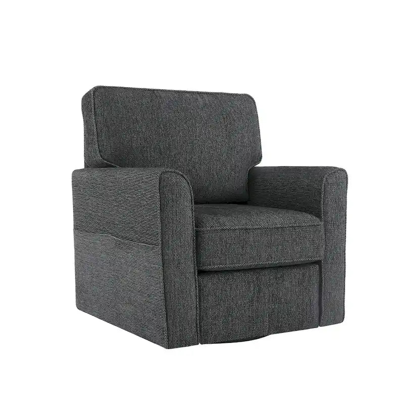 Accent Barrel Chair with Side Pockets360 Swivel Office Chair Chenille Armchair for Office