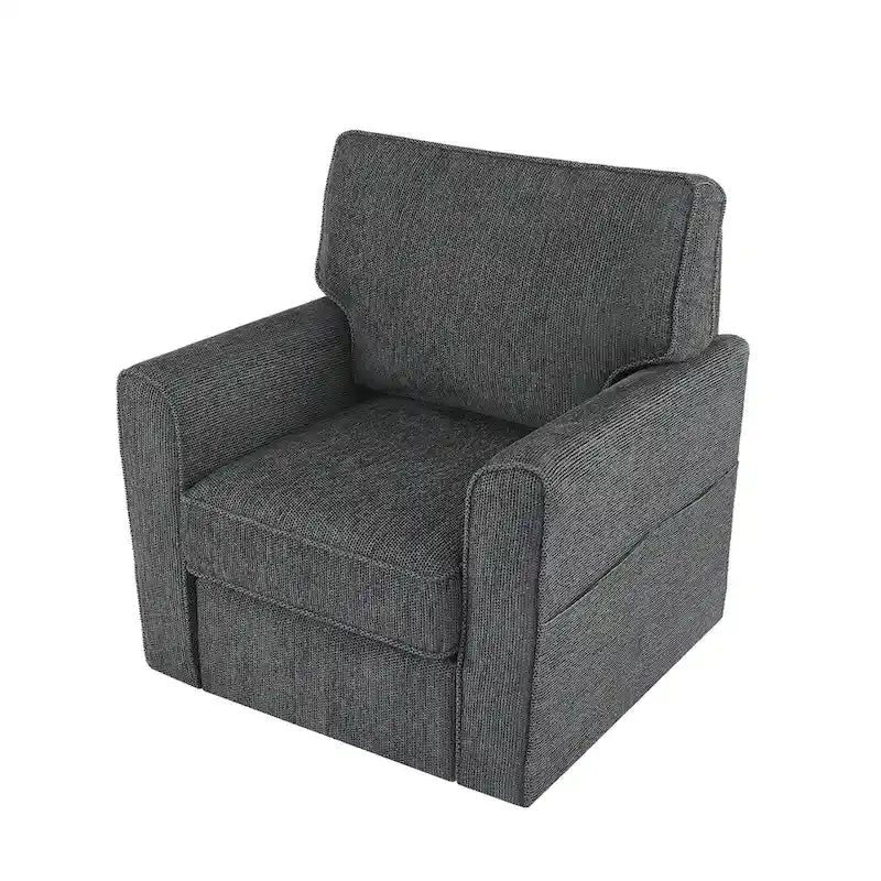 Accent Barrel Chair with Side Pockets360 Swivel Office Chair Chenille Armchair for Office