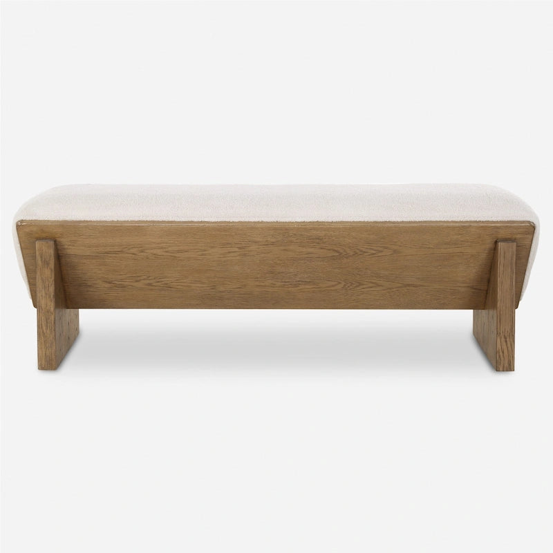 Uttermost 23806 Wedged 59 Wide Wood Framed Polyester Bench