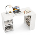 Costway L Shaped Computer Desk with Drawer & Storage Shelves for Home