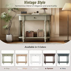 Narrow Console Table with Curved Corner (Gray)
