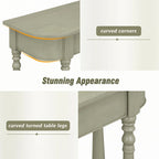 Narrow Console Table with Curved Corner (Gray)