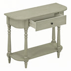 Narrow Console Table with Curved Corner (Gray)