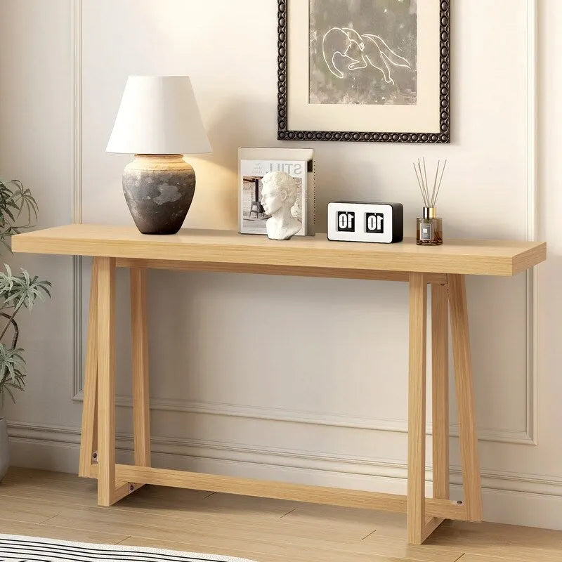 Stylish 60 Console Table, Rectangular Outdoor Entryway Table with Sturdy Construction for Hall Use