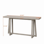Stylish 60 Console Table, Rectangular Outdoor Entryway Table with Sturdy Construction for Hall Use