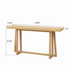 Stylish 60 Console Table, Rectangular Outdoor Entryway Table with Sturdy Construction for Hall Use