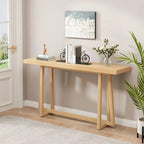 Stylish 60 Console Table, Rectangular Outdoor Entryway Table with Sturdy Construction for Hall Use