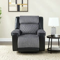 HomeRoots 39 Black And Gray Faux Leather And Fabric Manual Recliner