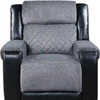 HomeRoots 39 Black And Gray Faux Leather And Fabric Manual Recliner