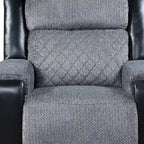 HomeRoots 39 Black And Gray Faux Leather And Fabric Manual Recliner