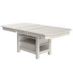 VECELO 78-inch Modern Solid Wood Rectangular Extendable Dining Table with 3 Tier Strorage Shelf