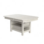 VECELO 78-inch Modern Solid Wood Rectangular Extendable Dining Table with 3 Tier Strorage Shelf