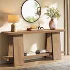 70.8 Inches Large Sofa Table, Modern 2-Tier Console Table for Entryway - 70.8 L x 11.81 W x 33.4 H