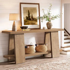 70.8 Inches Large Sofa Table, Modern 2-Tier Console Table for Entryway - 70.8 L x 11.81 W x 33.4 H