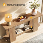 70.8 Inches Large Sofa Table, Modern 2-Tier Console Table for Entryway - 70.8 L x 11.81 W x 33.4 H