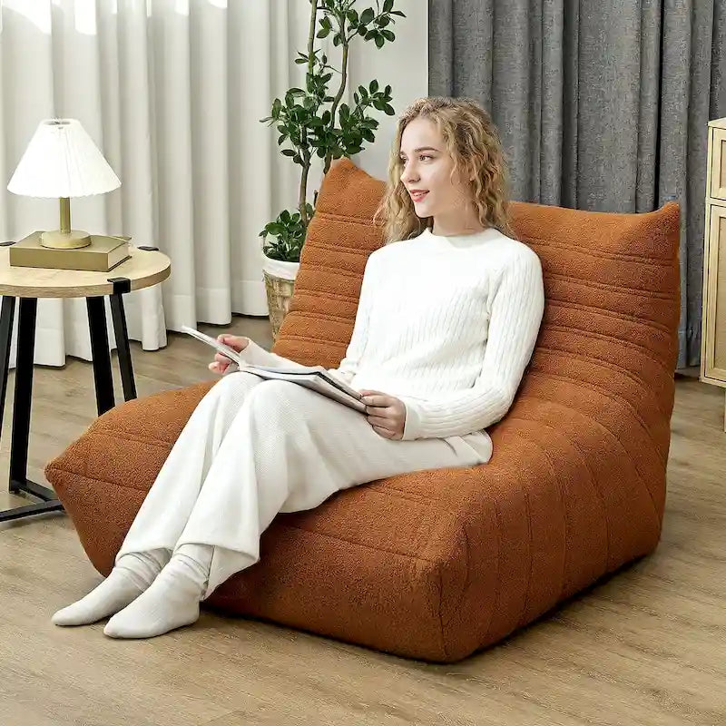 HOMCOM Bean Bag Chair for Adults, Giant Fireside Chair Lazy Sofa, Bean Bag Sofa with High Density Comfortable Foam
