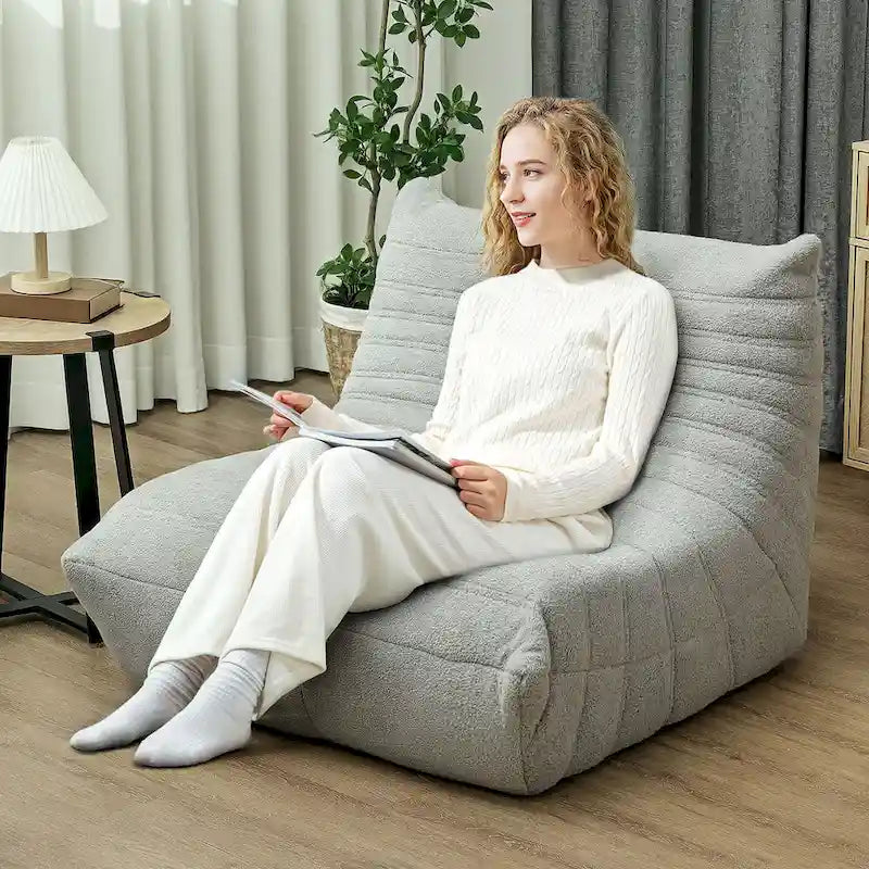 HOMCOM Bean Bag Chair for Adults, Giant Fireside Chair Lazy Sofa, Bean Bag Sofa with High Density Comfortable Foam