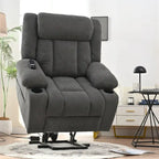 Snowflake Velvet Fabric Power Lift Recliner w/Extended Footrest