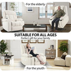 Snowflake Velvet Fabric Power Lift Recliner w/Extended Footrest