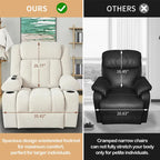 Snowflake Velvet Fabric Power Lift Recliner w/Extended Footrest