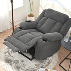 Snowflake Velvet Fabric Power Lift Recliner w/Extended Footrest