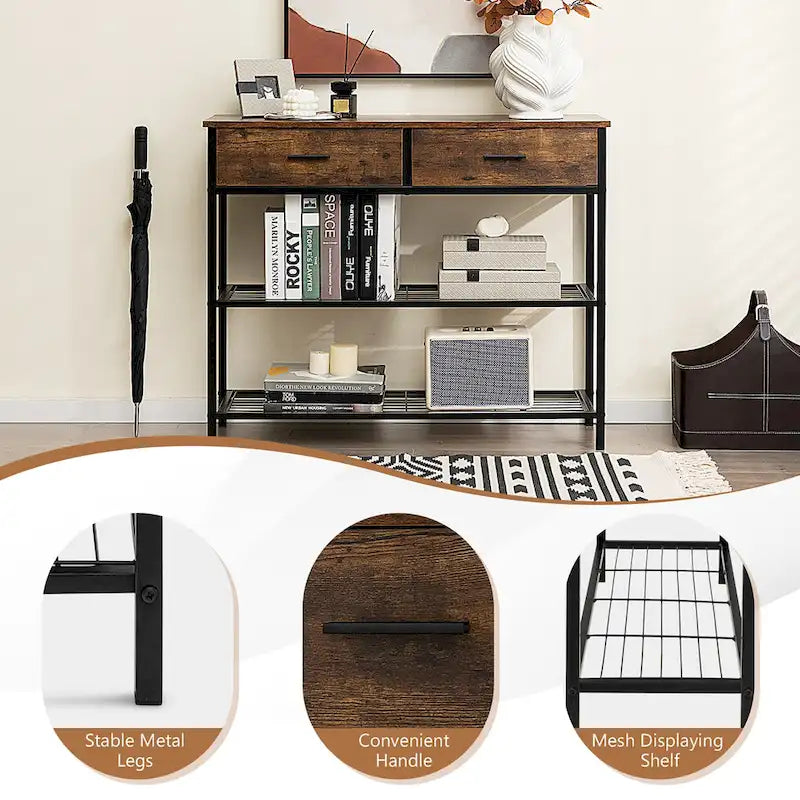 Costway Console Entryway Sofa Table with 2 Drawers for Entrance Living - See Details