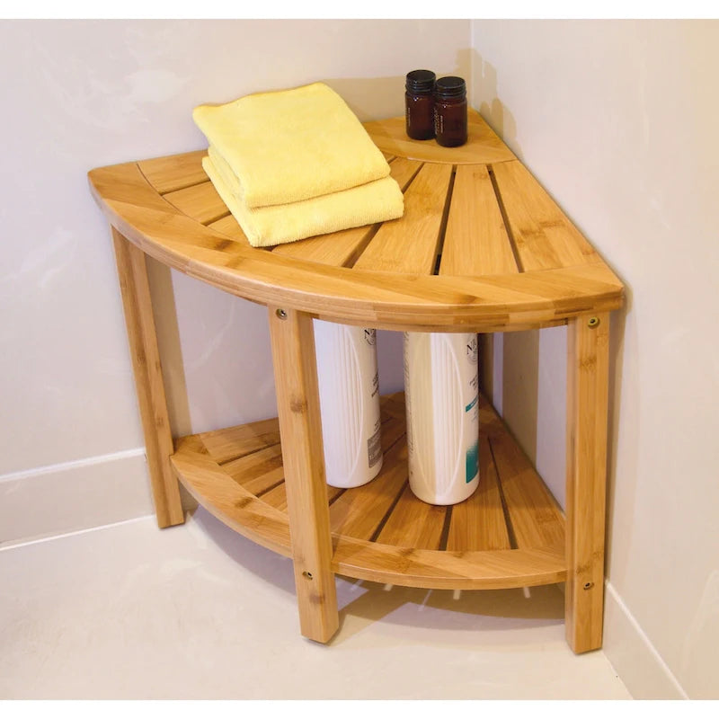 Solid Bamboo Spa Style Corner Bench