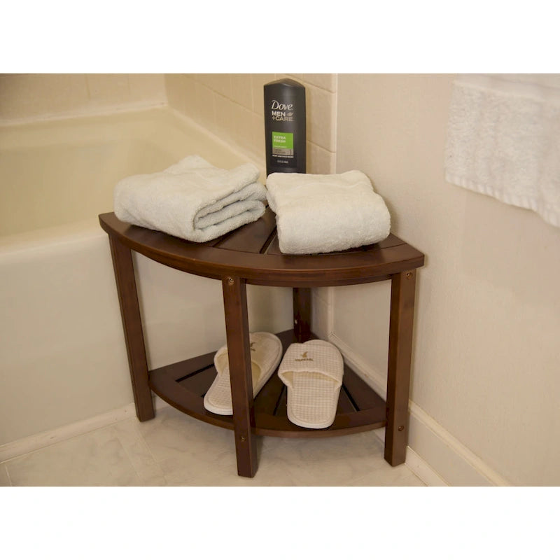 Solid Bamboo Spa Style Corner Bench