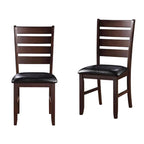 Faux Leather Ladder Back Side Chairs and Solid Wood Set of 2 - 23 L x 20 W x 40 H