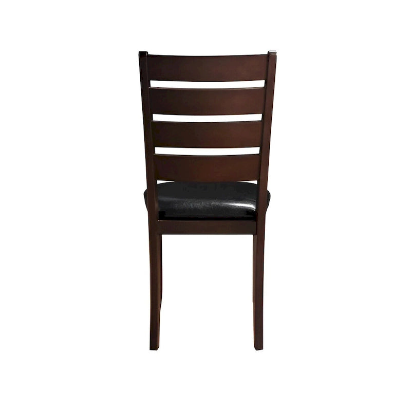 Faux Leather Ladder Back Side Chairs and Solid Wood Set of 2 - 23 L x 20 W x 40 H